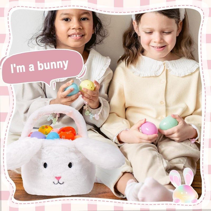 Wepop Easter Baskets for Kids,Plush Egg Hunting Easter Buckets with Handle Folded Ears, Gifts Boys Girls - Image 5